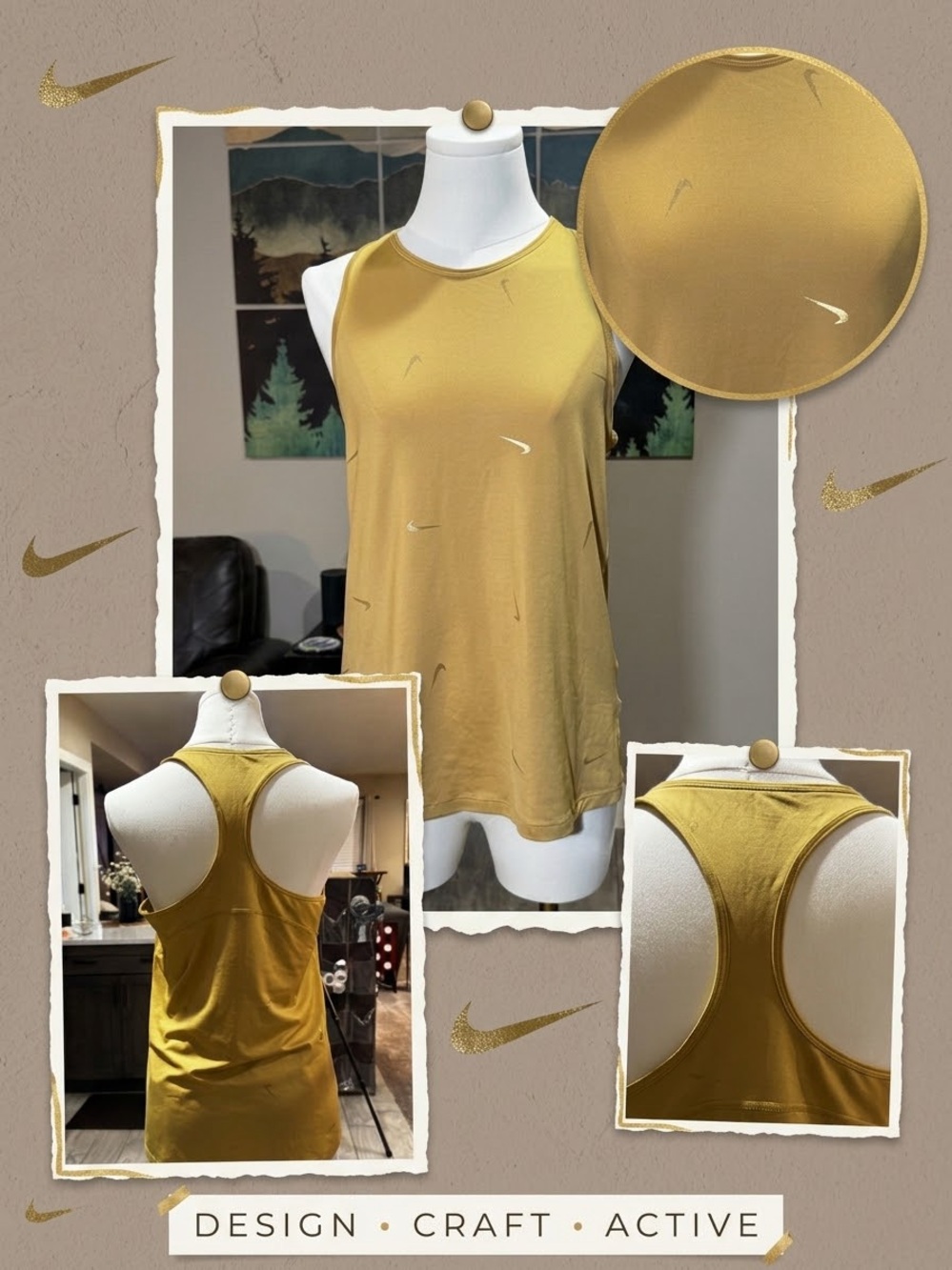 Nike Mustard Yellow Racerback Tank Top